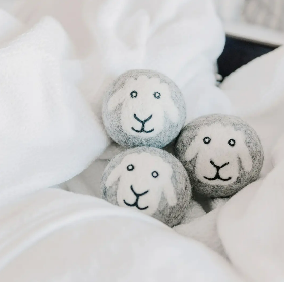 SMILING SHEEP HAND FELTED DRYER BALLS